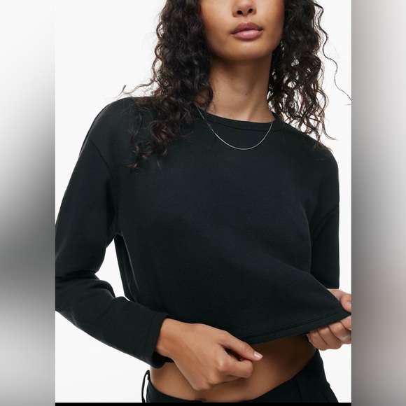 Sunday Best Tops - ARITZIA | SUNDAY BEST ~ Baby Waffle Longsleeve Black Size XS
